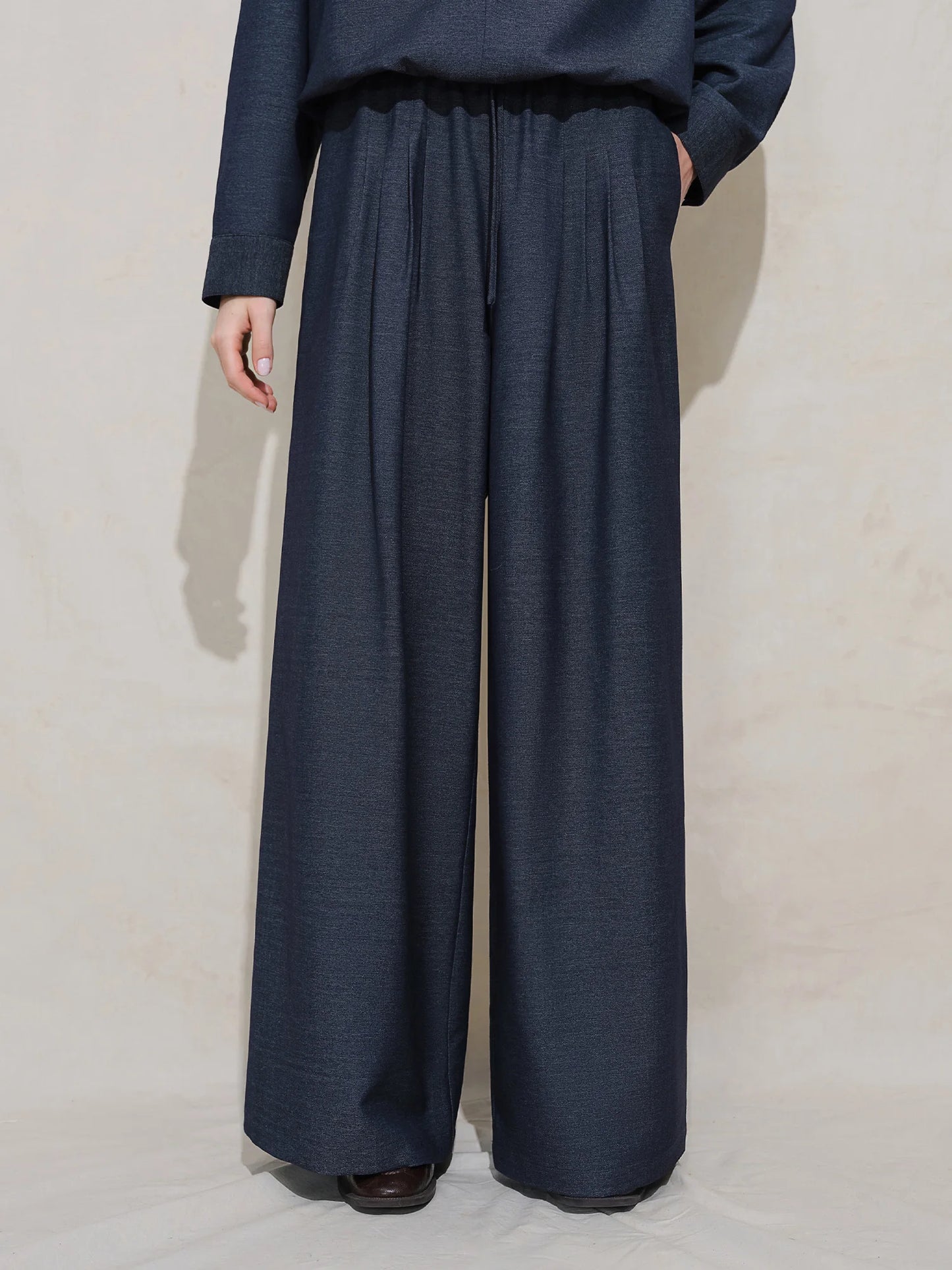 Navy Blue Three Piece Set - Coordinated Outfit for Office and Casual Wear