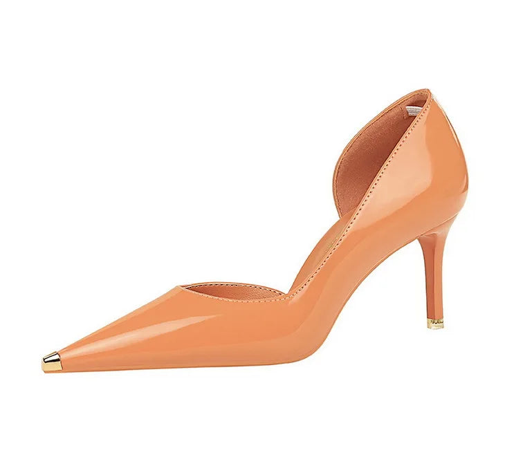 Patent Leather Metal Tip Pumps - Available in 7cm and 10.5cm Heel Heights
