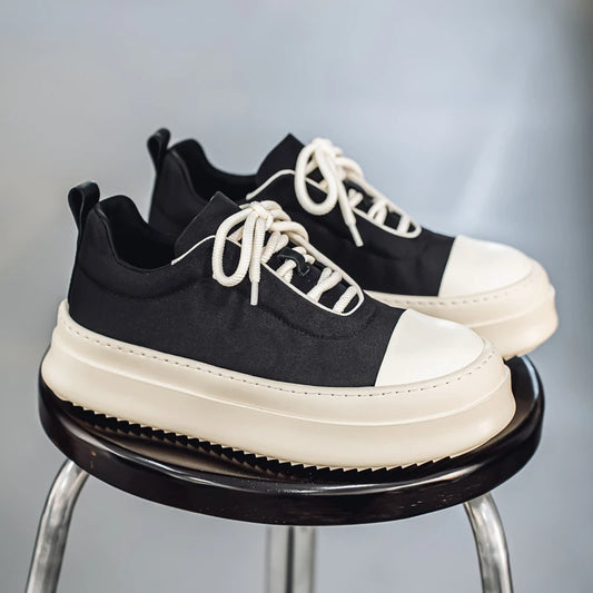 Men's Casual Platform Sports Lace Up Canvas Sneakers