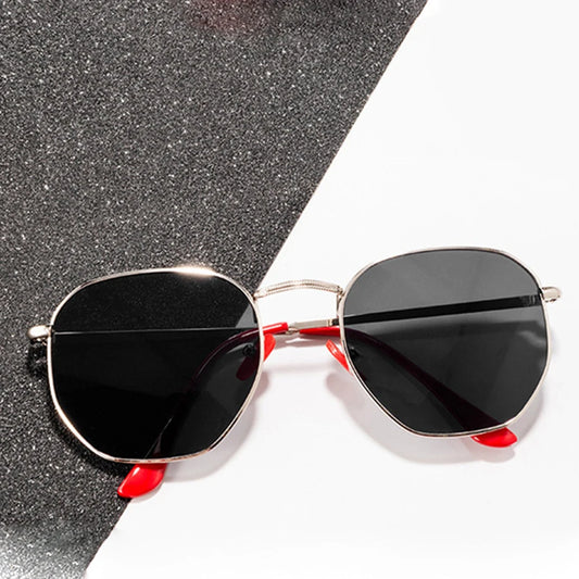 Polygonal Vintage Metal Sunglasses - Classic Travel Eyewear UV400 for Women & Men