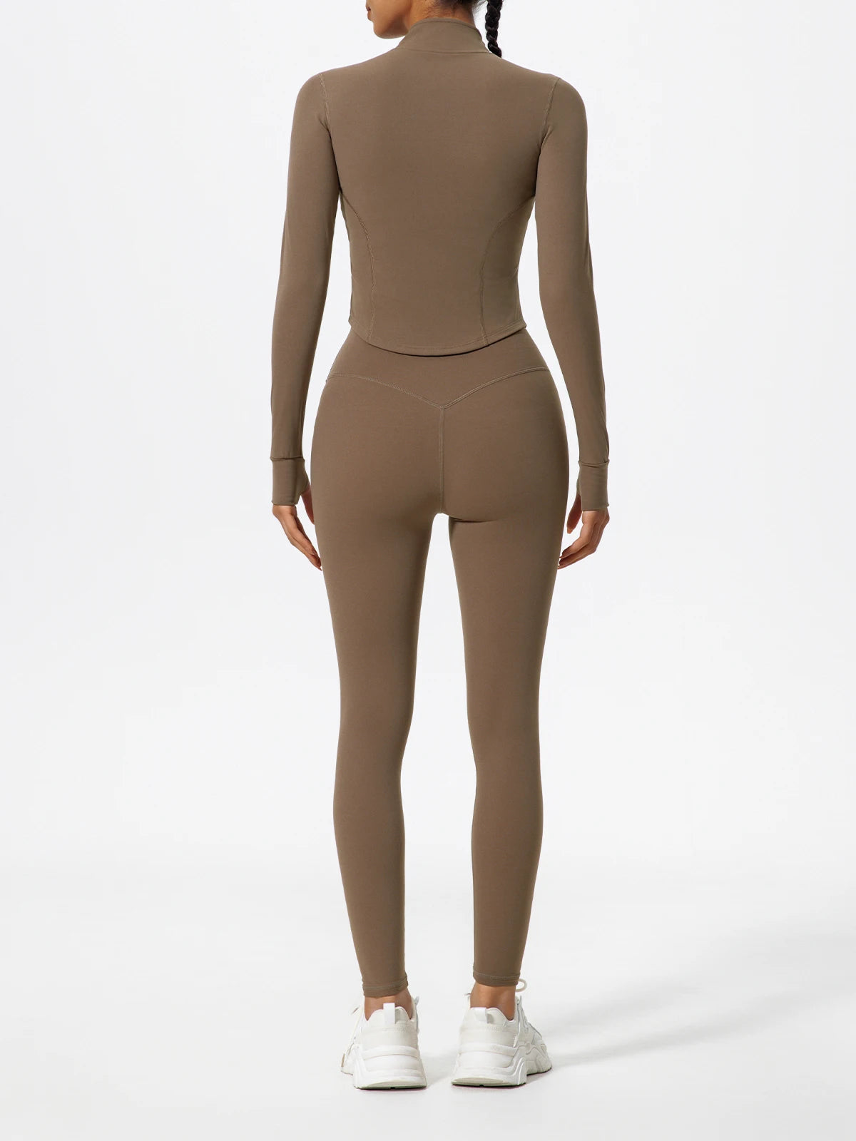 Ultra-Soft 2-Piece Gym Set - Long Sleeve Jacket & High Waist Leggings