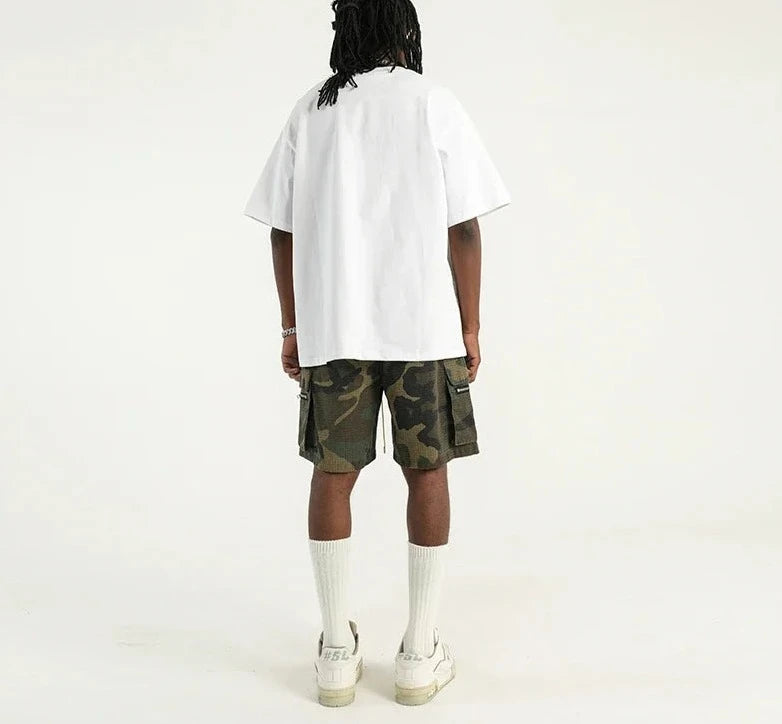 Men's Camouflage Cargo Pants Drawstring Shorts