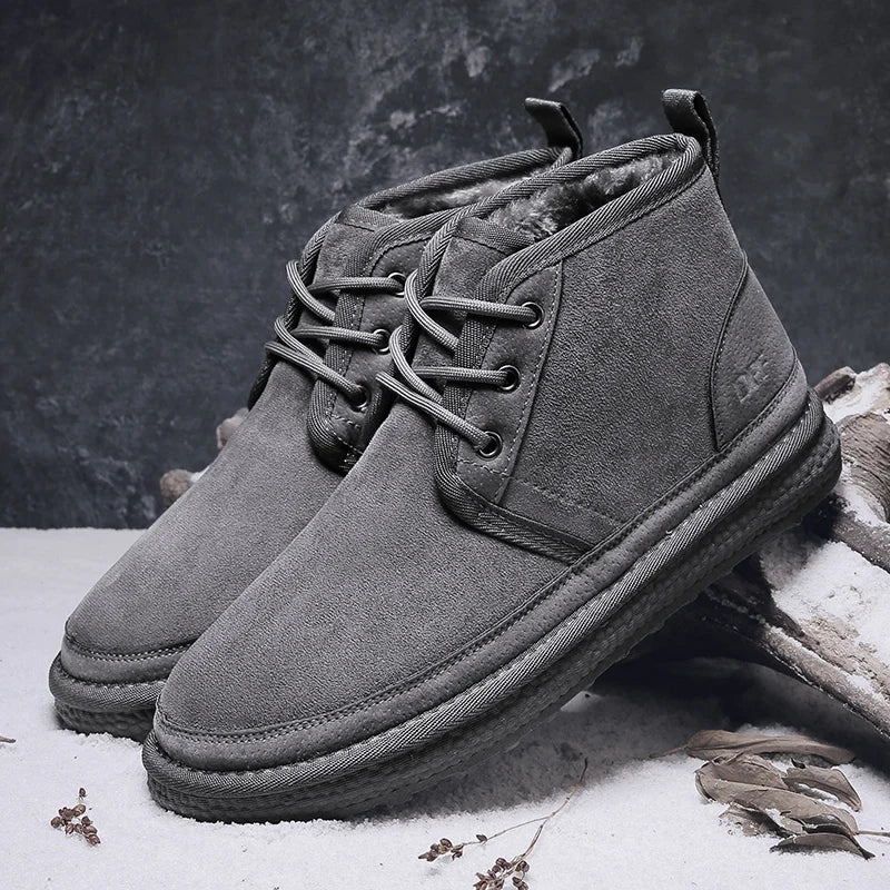 Men's Winter Snow Boots - Waterproof Fur-Lined Chelsea Boots