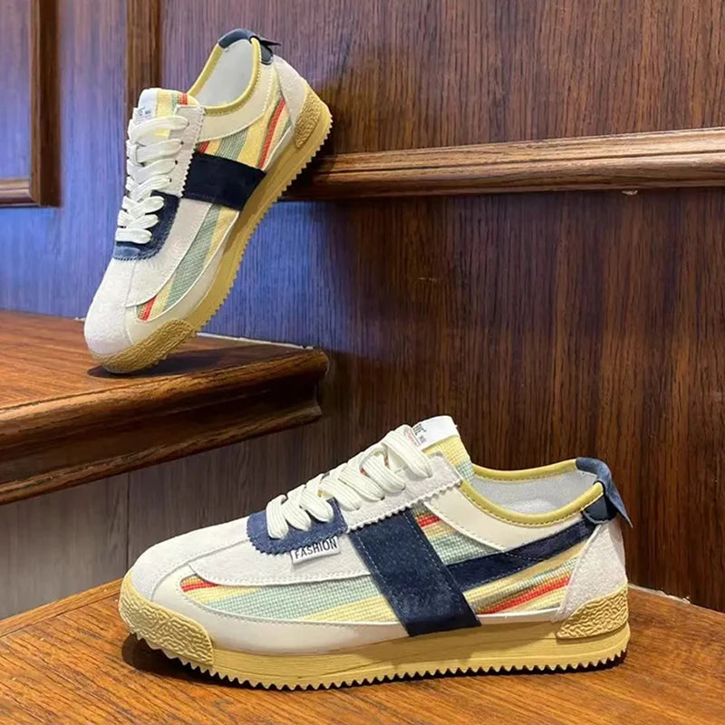 Men's Platform Casual Sneakers - Lace-Up Sports Running Shoes