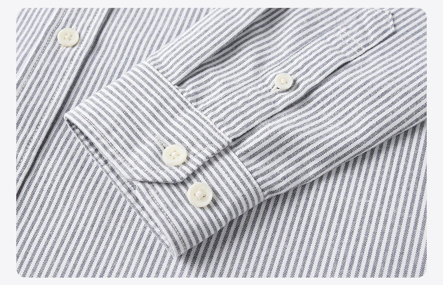 Men's Vertical Striped  230gsm Brushed Fabric Casual Shirt