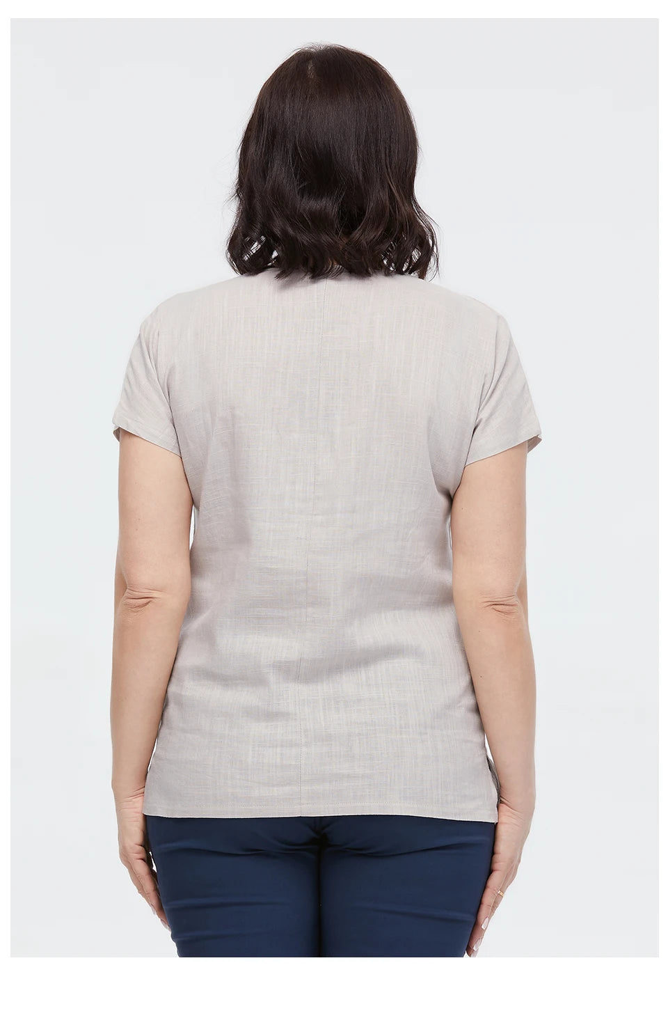 Women's Oversized Cotton Linen Floral Print T-Shirt – Short Sleeve