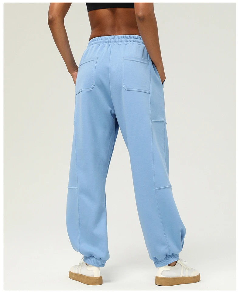 Women's Loose Drawstring Jogger Sweatpants — Breathable Pocket Sports Trousers