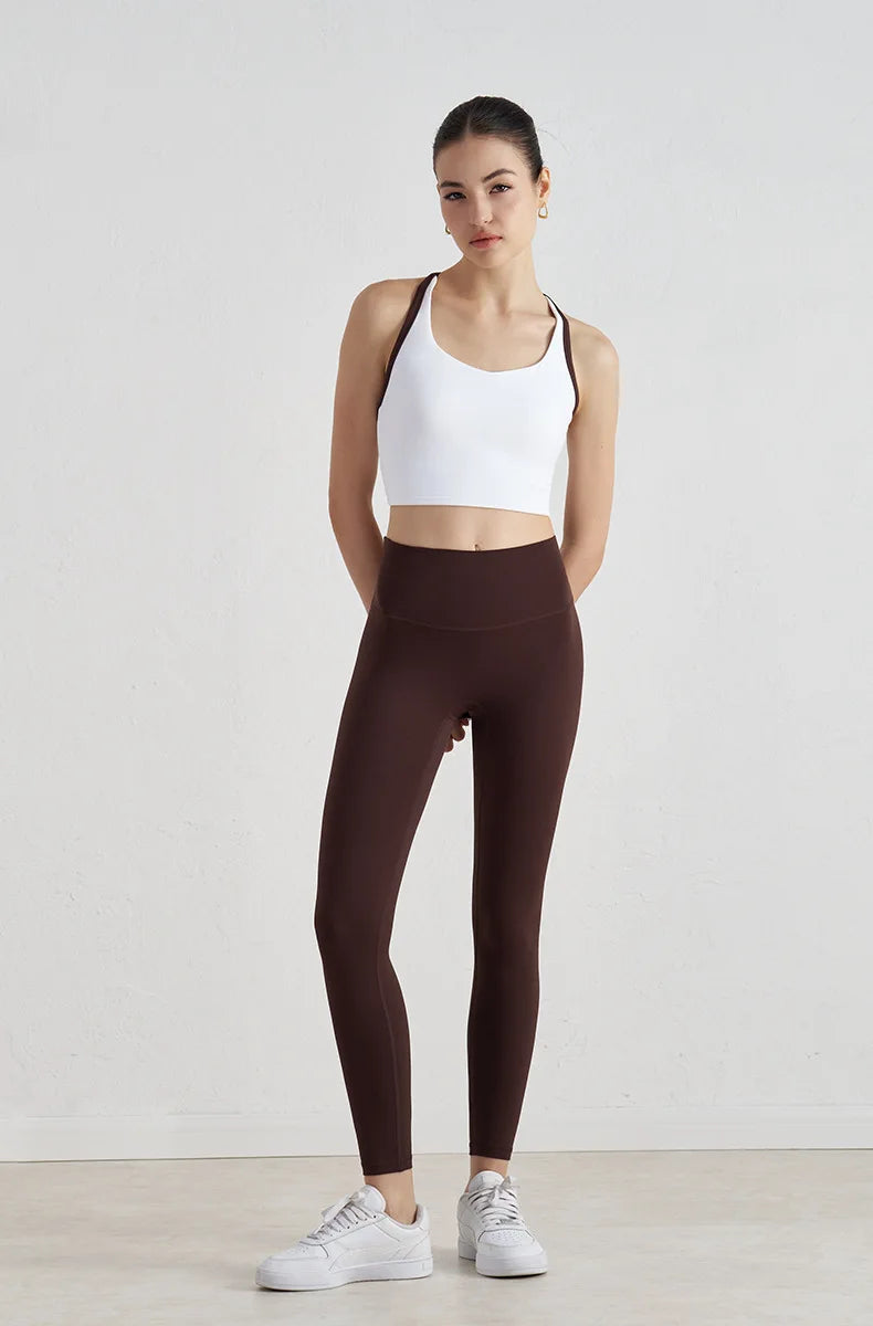 Two-Tone Nylon Sports Bra - Removable Chest Pad