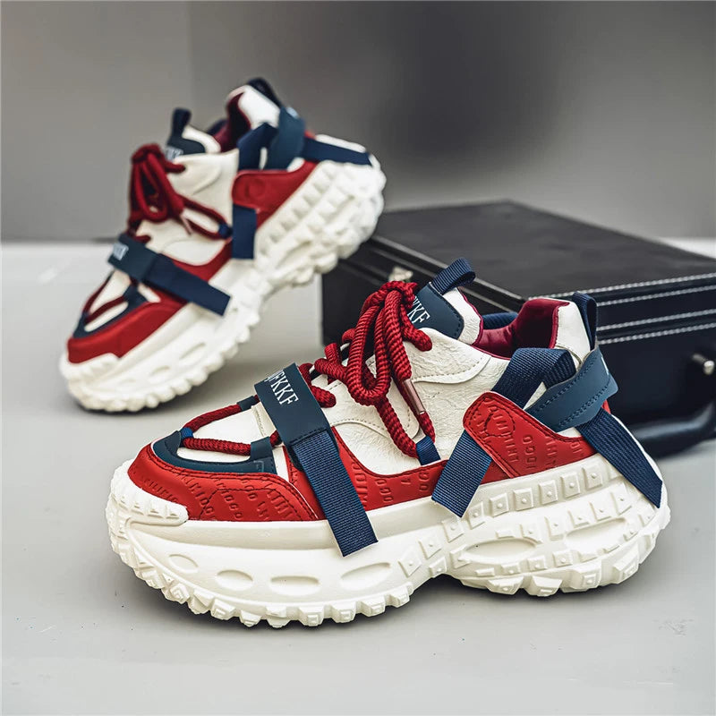 Men's Casual Platform Sports Shoes Lace Up Sneakers