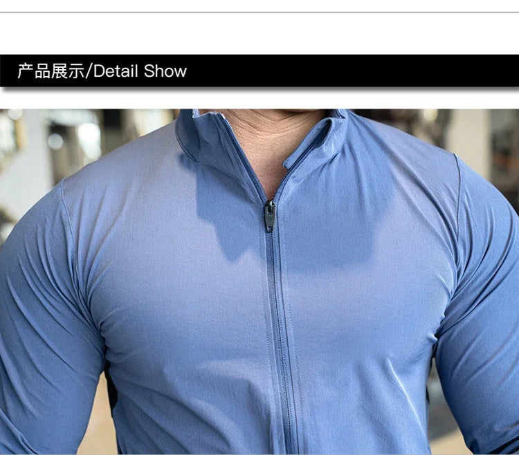 Men's Sports Fitness Running Training  Long-sleeved Quick-drying Outer Jacket