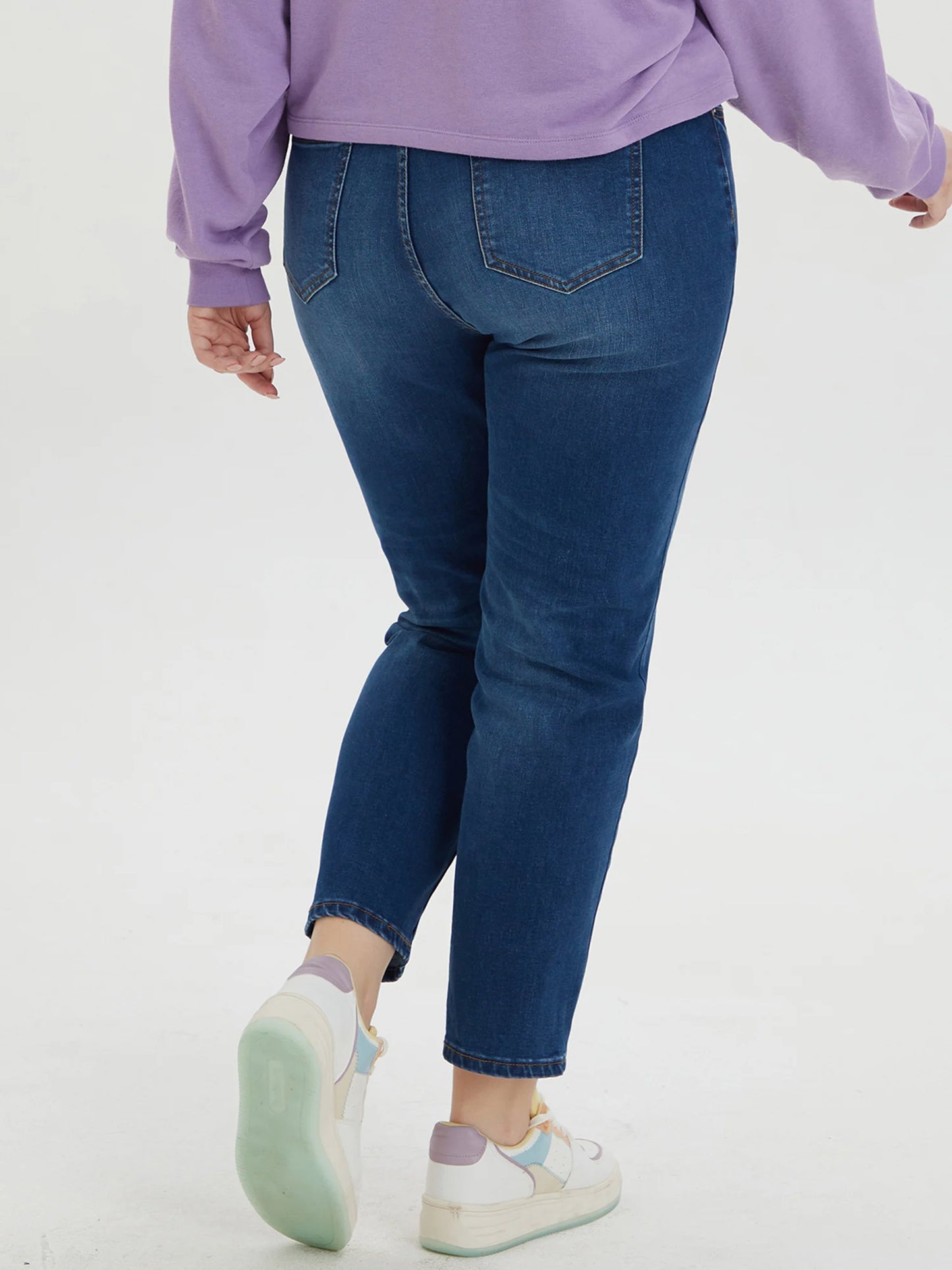 Women's High Waist Stretchy Harem Plus Size Tapered Denim Jeans