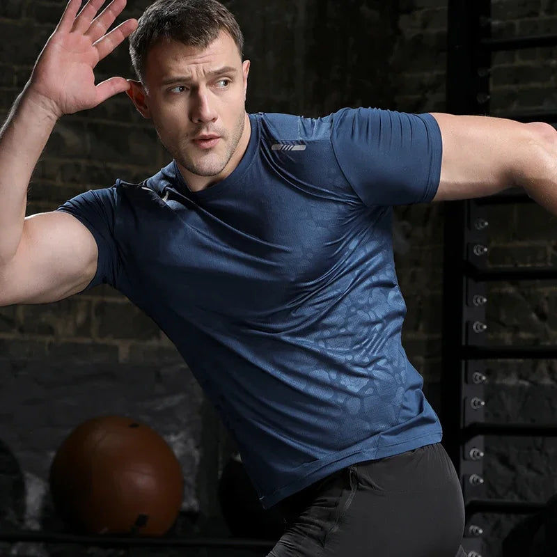 Men's Running Compression Dry Fit Short Sleeve Sport  Gym Fitness Jogging Sweatshirt Athletic T-Shirt Top