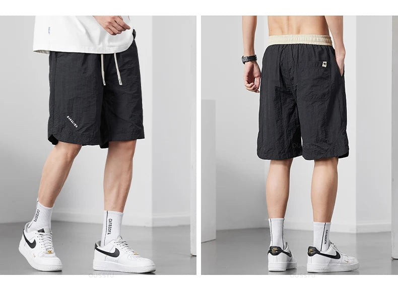 Men's Thin Drawstring Elastic Waist Shorts