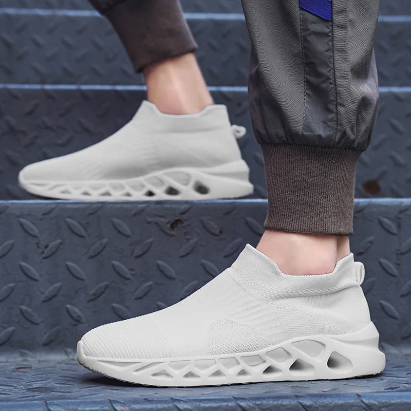 Men's Slip-On Platform Sneakers - Casual Running Sports Trainers