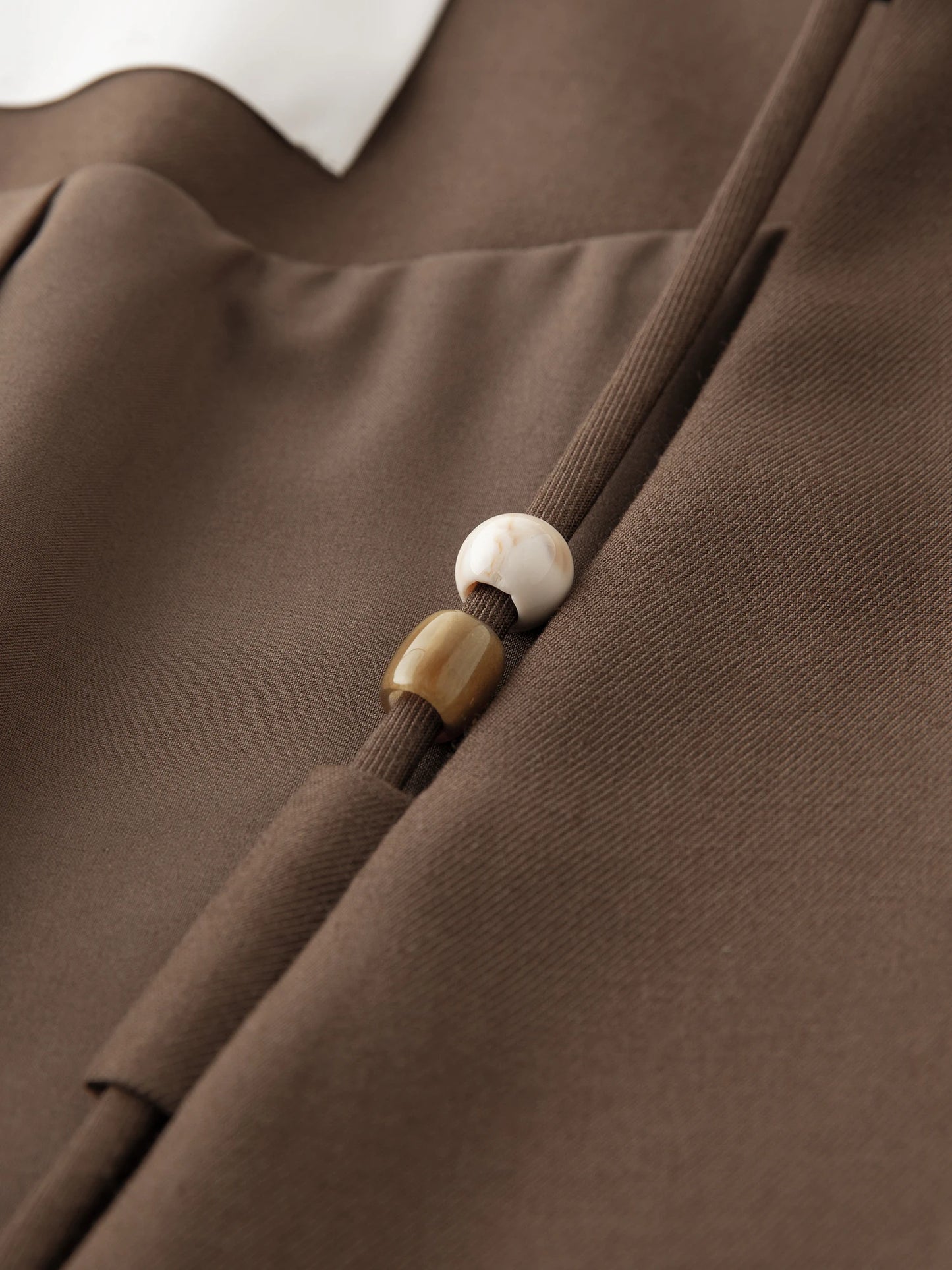 Plus Size Beaded String Design Curved Hem Short Jacket