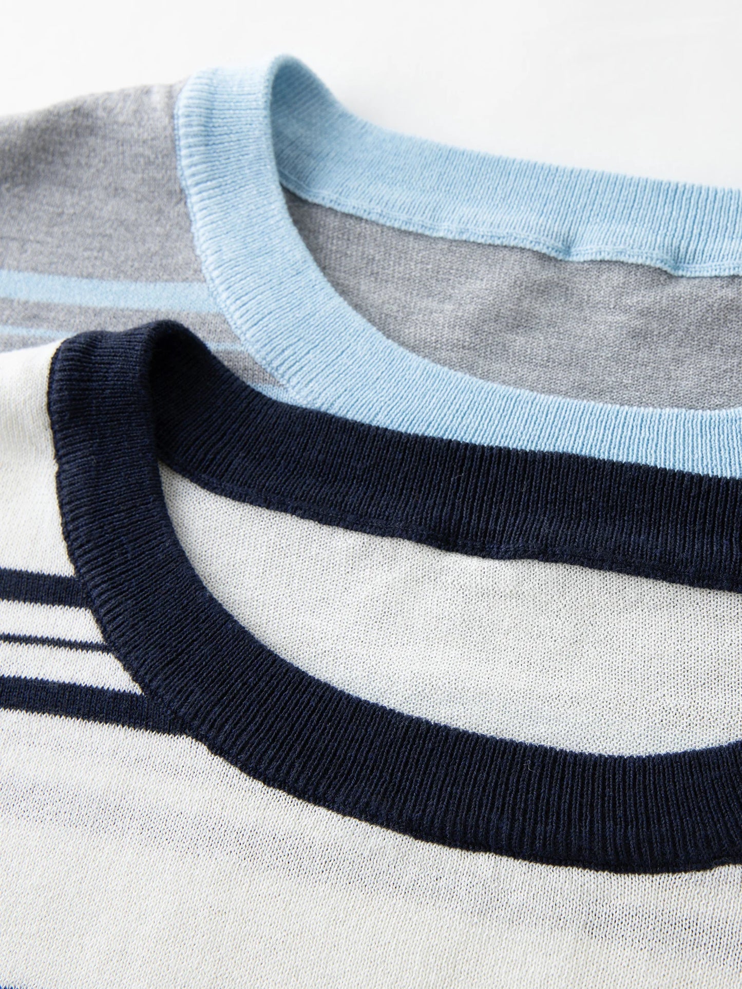 Striped Shawl and Sweater Skirt Set - Contrasting Knit Two-Piece