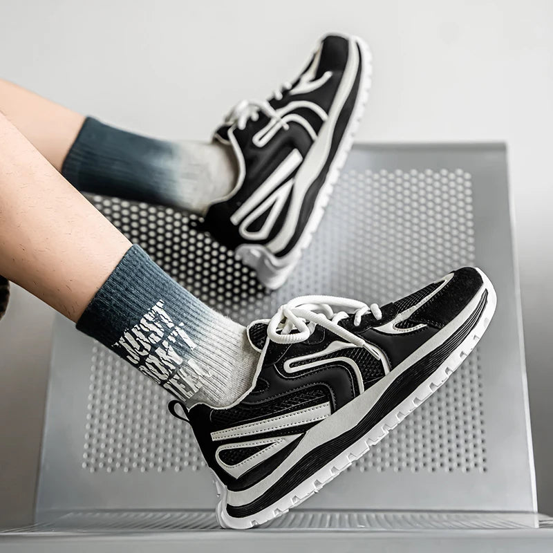 Men's Platform Vulcanized Sneakers - Breathable Tennis Sports Shoes