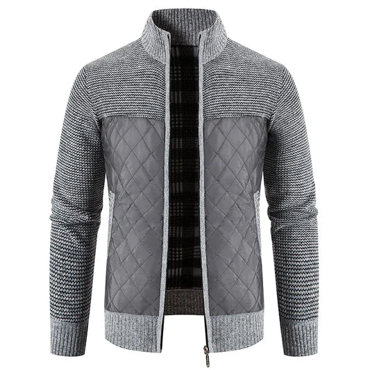 Men's Cardigan Sweater - Patchwork Warm Knitted Coat