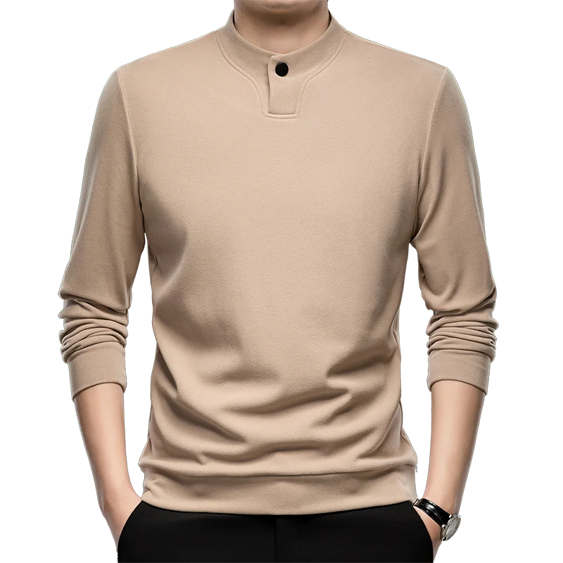 Men's Fleece Sweatshirt O-Neck Slim Fit Casual Hoodie Warm Breathable Pullover