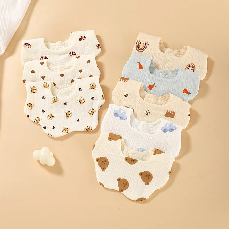 1PCS Baby Feeding Bibs 6 Layers Cotton