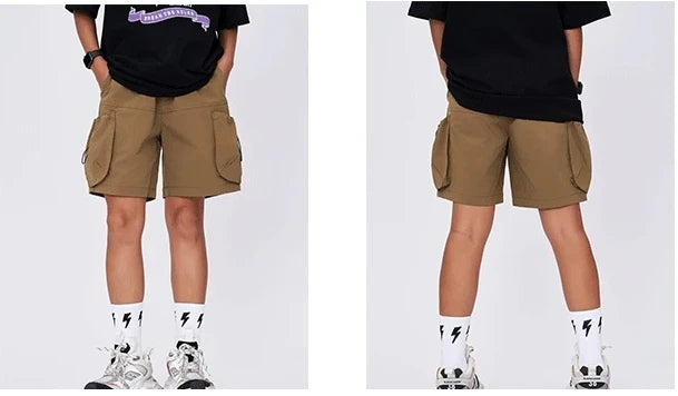 Men's Multi-Pocket Sports Shorts - Waterproof Drawstring