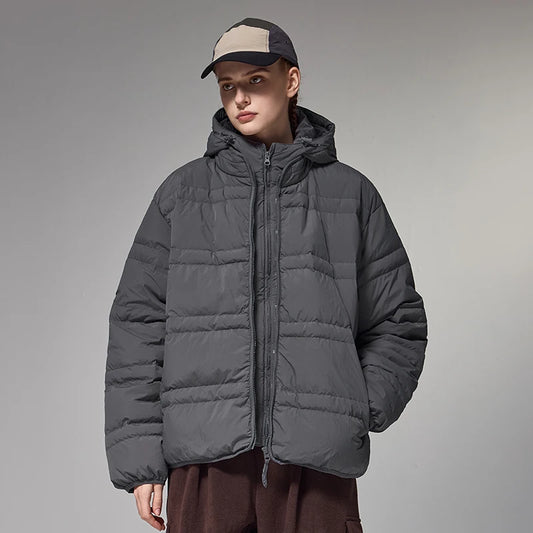 Water-Resistant Down Jacket Unisex - Streetwear Warm Loose Fit with Detachable Design
