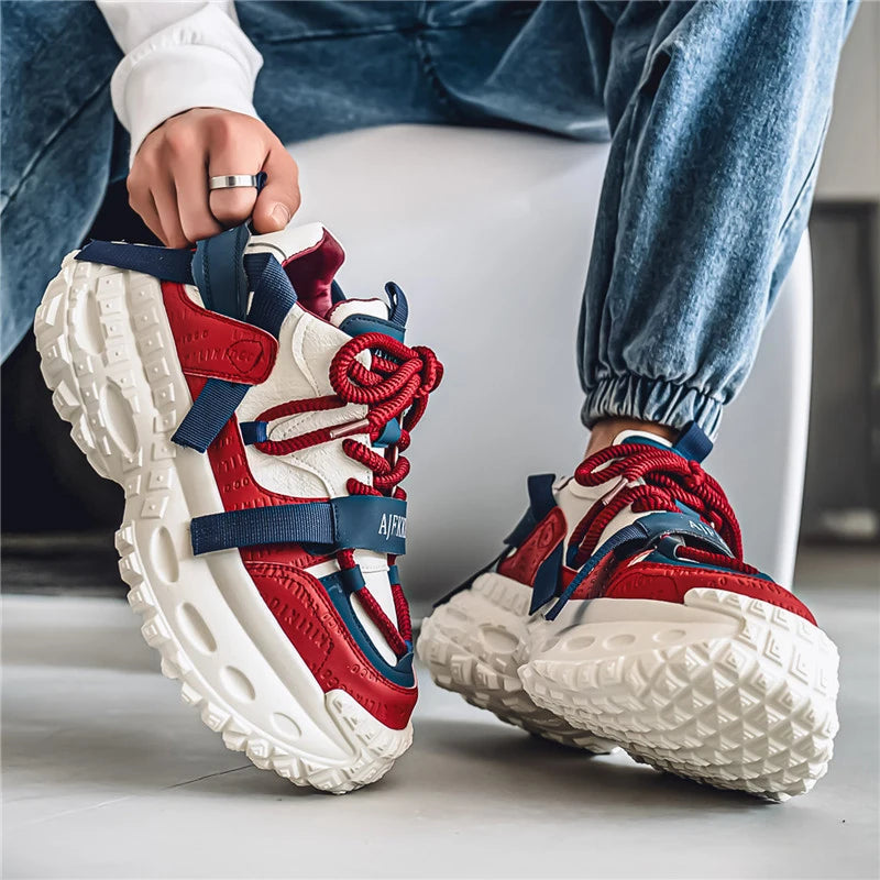 Men's Casual Platform Sports Shoes Lace Up Sneakers