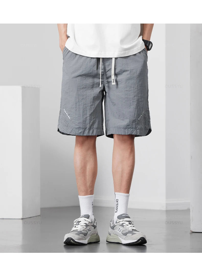 Men's Thin Drawstring Elastic Waist Shorts