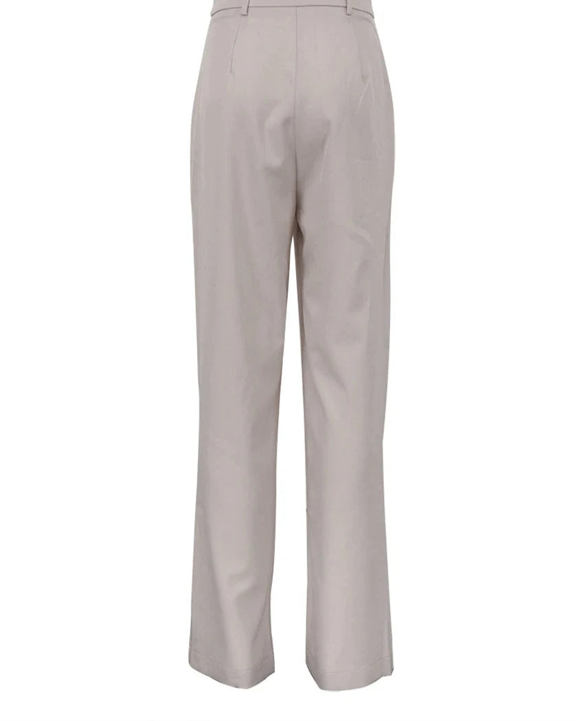 Women's Loose Apricot High Waist Casual Classic Wide Trousers