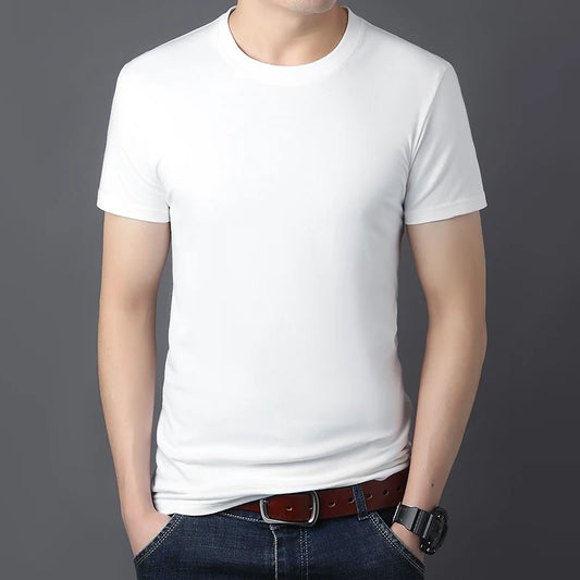 Men's 100% Cotton Round Neck Short Sleeve T-Shirt