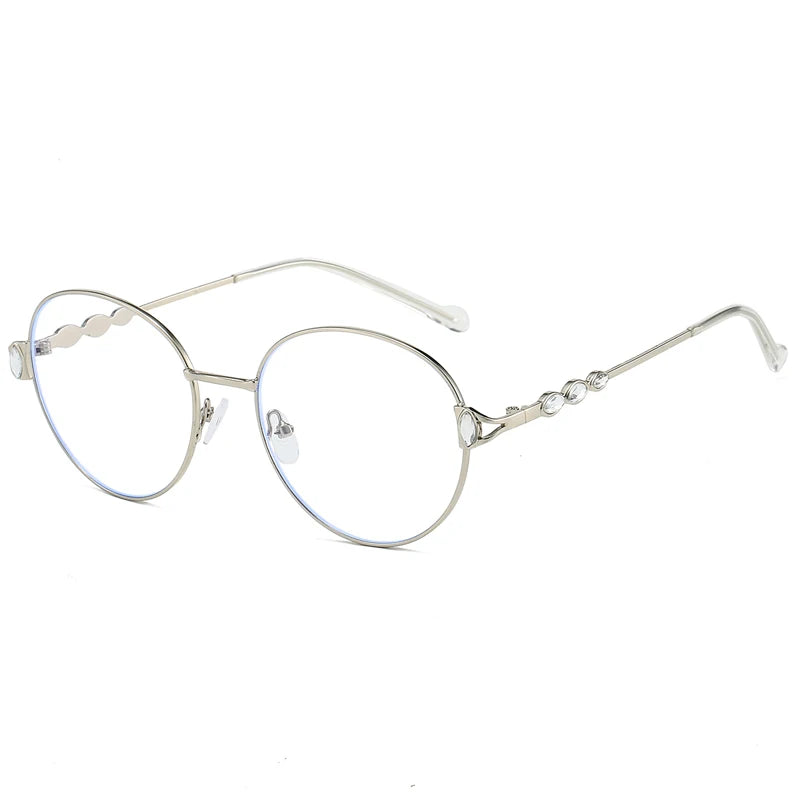 Women's Vintage Round Gradient Sunglasses with Rhinestones