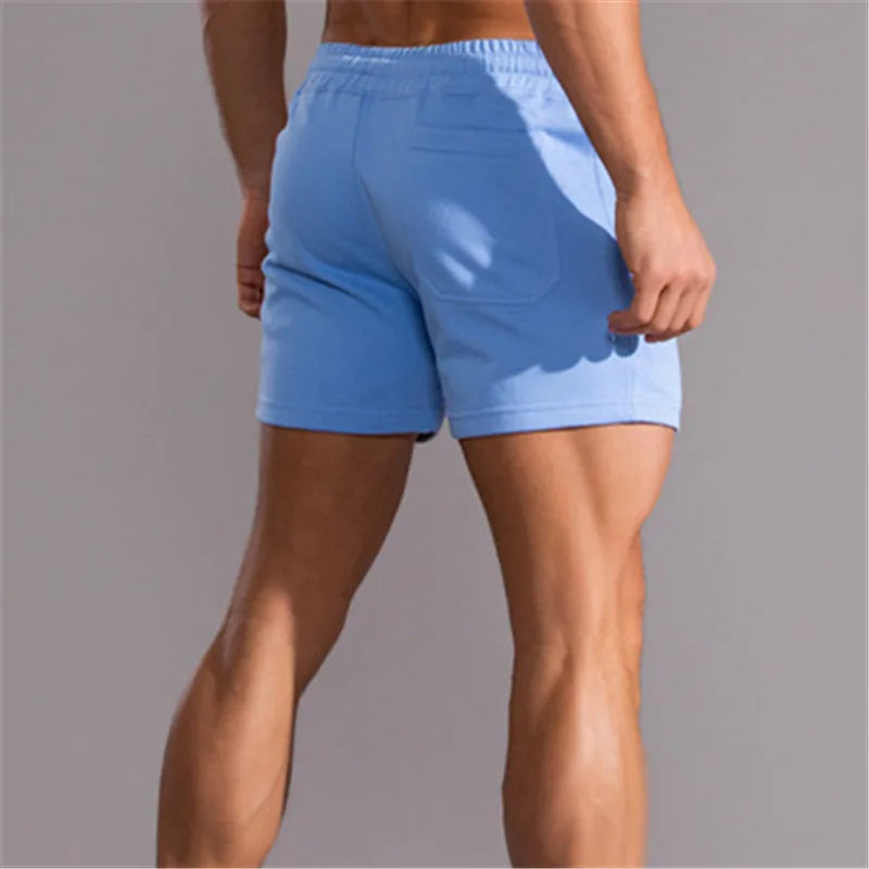 Men's Cotton Running Sweatpants Fitness Elastic Waist Beach Jogging Sport Shorts