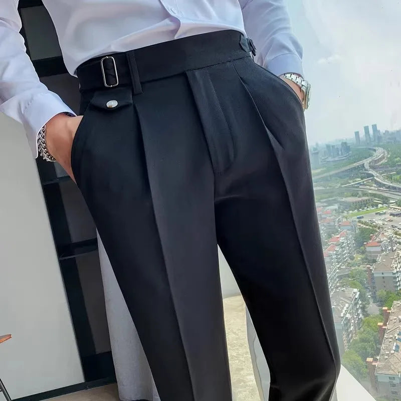 Men's Slim Fit Straight Trousers