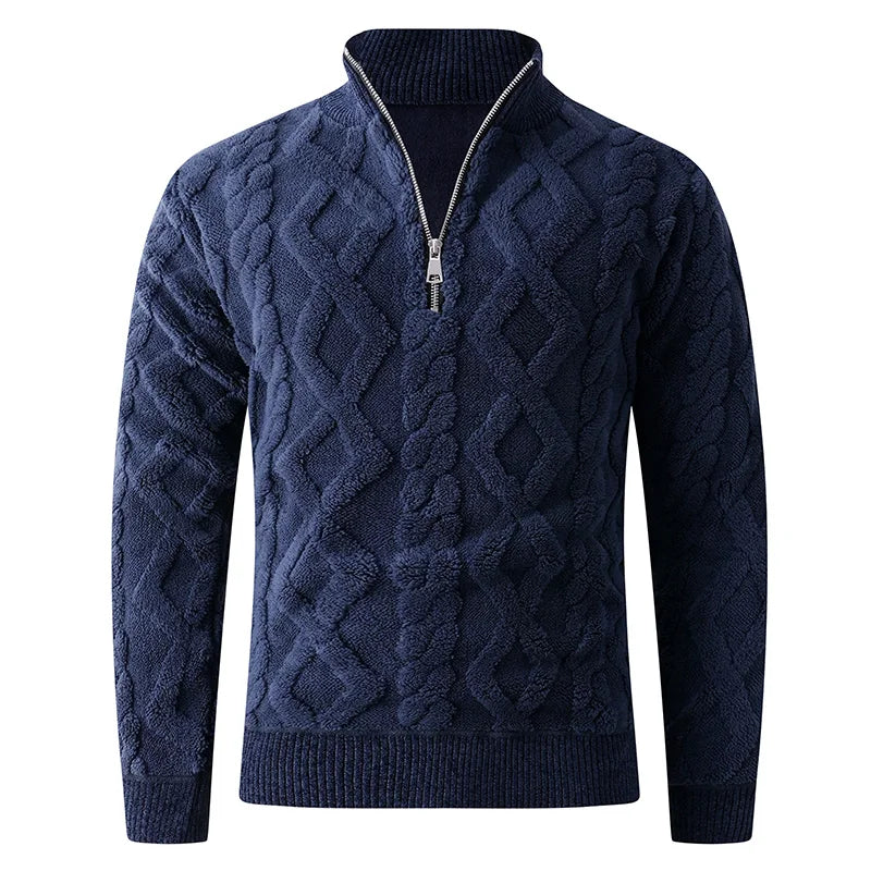 Stand Collar Anti-Pilling Half Zipper Knit Pullover