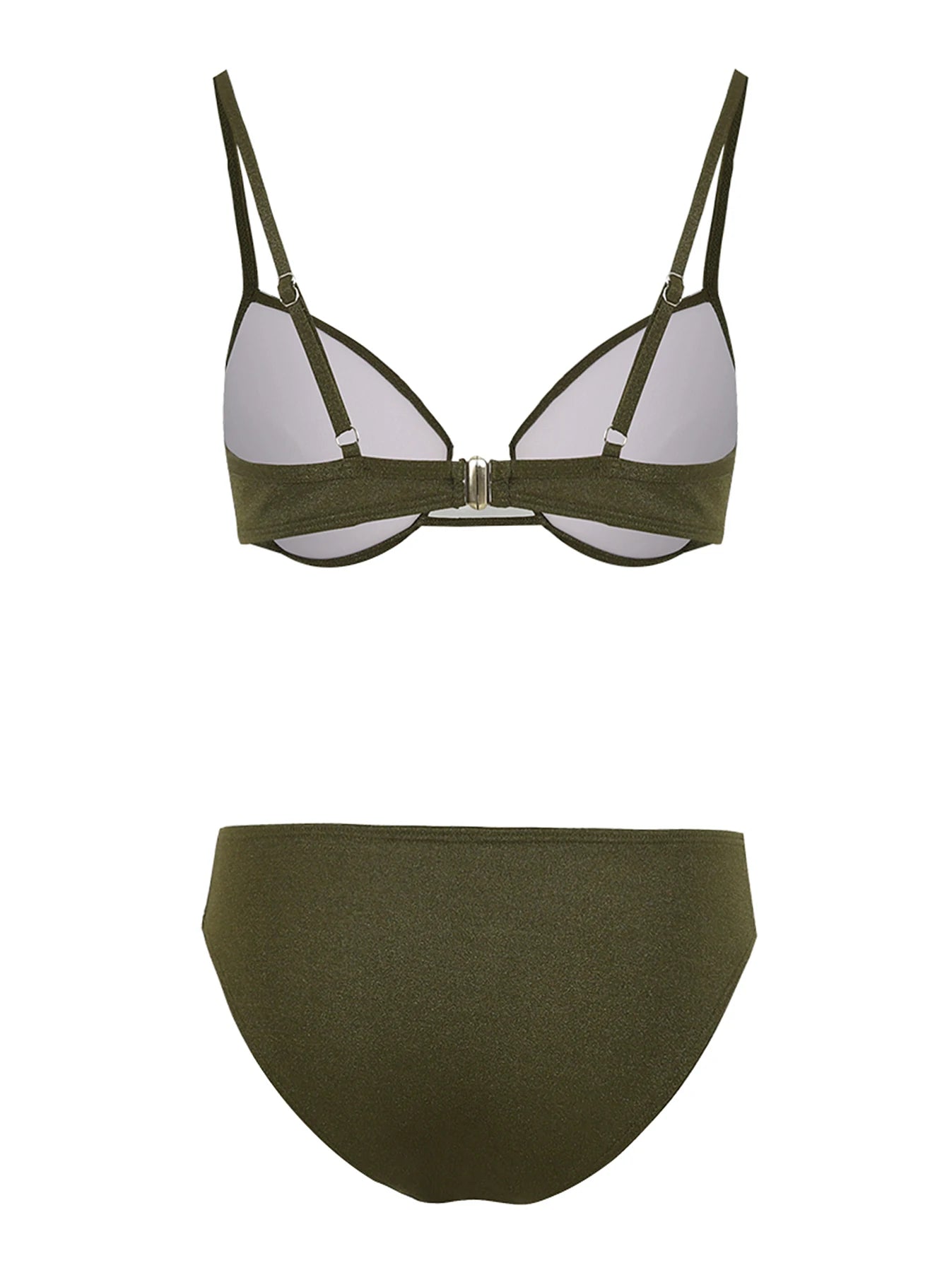 Women's 3-Piece Solid Bikini Set - Padded Bra, Tassel High Waist & Beach Skirt