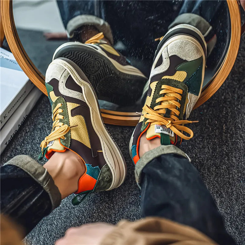 Men's Casual Platform Lace Up Comfortable  Sneakers