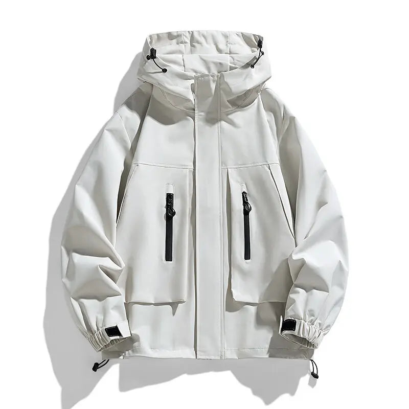 Men's Cargo Hooded Windproof Jacket - Outdoor Casual Loose Outerwear