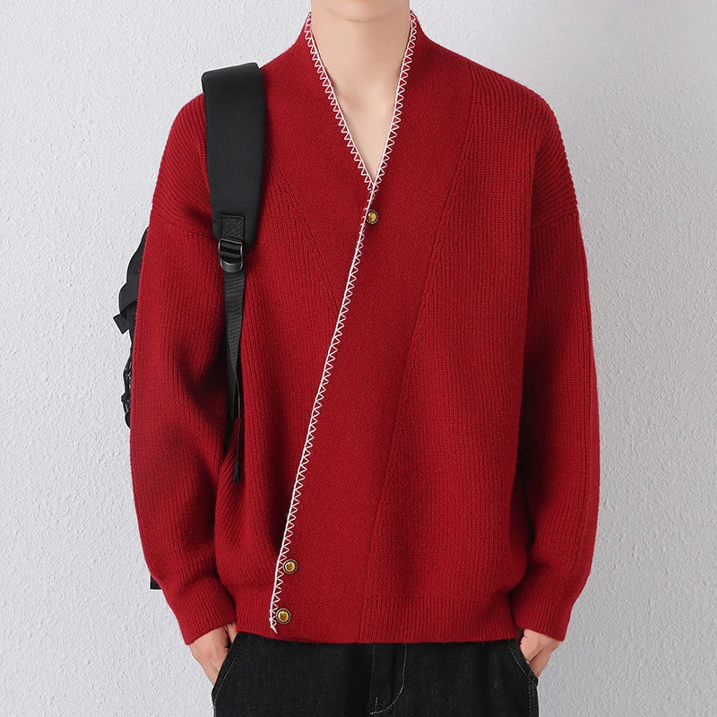 Men's V-Neck Knit Pullover Sweater
