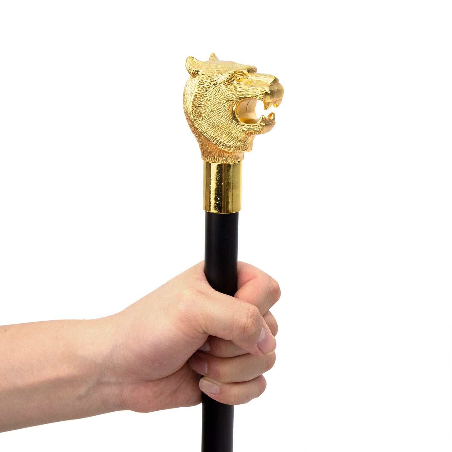 Gold Luxury Tiger Head Handle Fashion Walking Stick for Party Decorative Walking Cane Elegant Crosier Knob Walking Stick 93cm