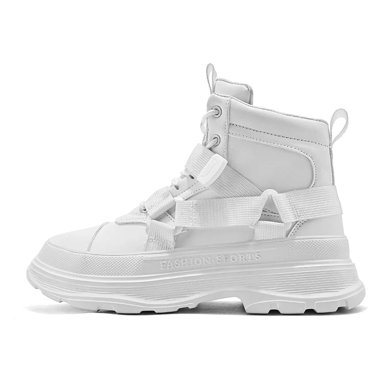 Men's High-Top Platform Sneakers - Casual Ankle Boots