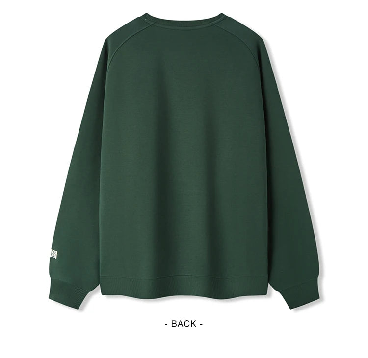 Heavyweight Round Neck Sweatshirt - Premium Solid Color Pullover for Daily Wear