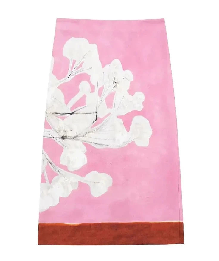 Women Floral Slim Patchwork Printed Skirt