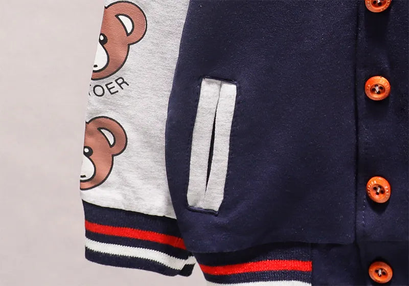 Children's Cotton Cartoon Varsity Jacket