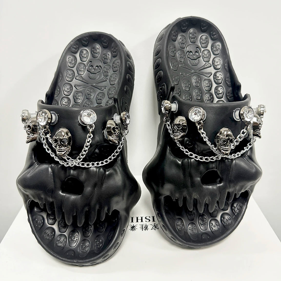 Men's Skull Design Slippers - Non-Slip Beach Sandals Slides