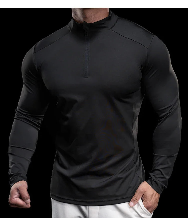 Men's Compression Long Sleeve Workout Gym Running Quick Dry Comfort Sports Bodybuilding Training T-Shirt