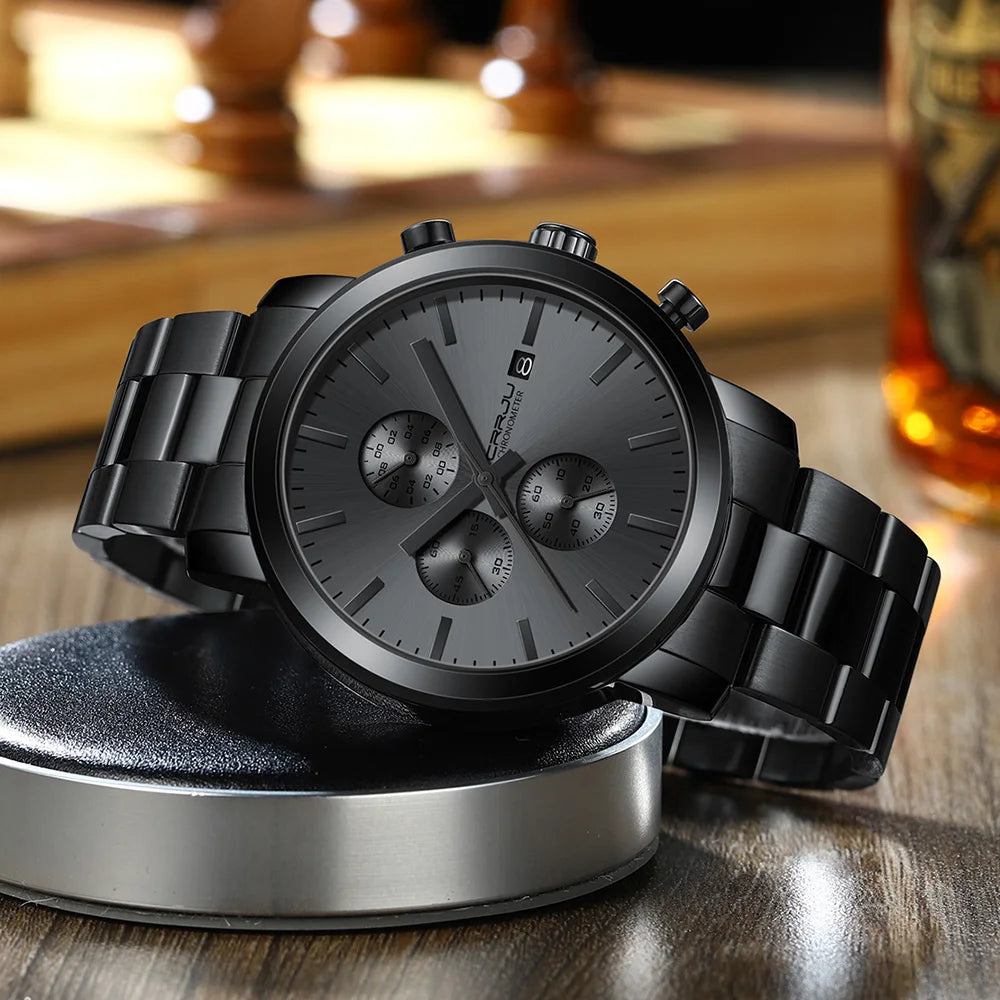 Stainless Steel Chronograph Watch - Luxury Waterproof Business Watch