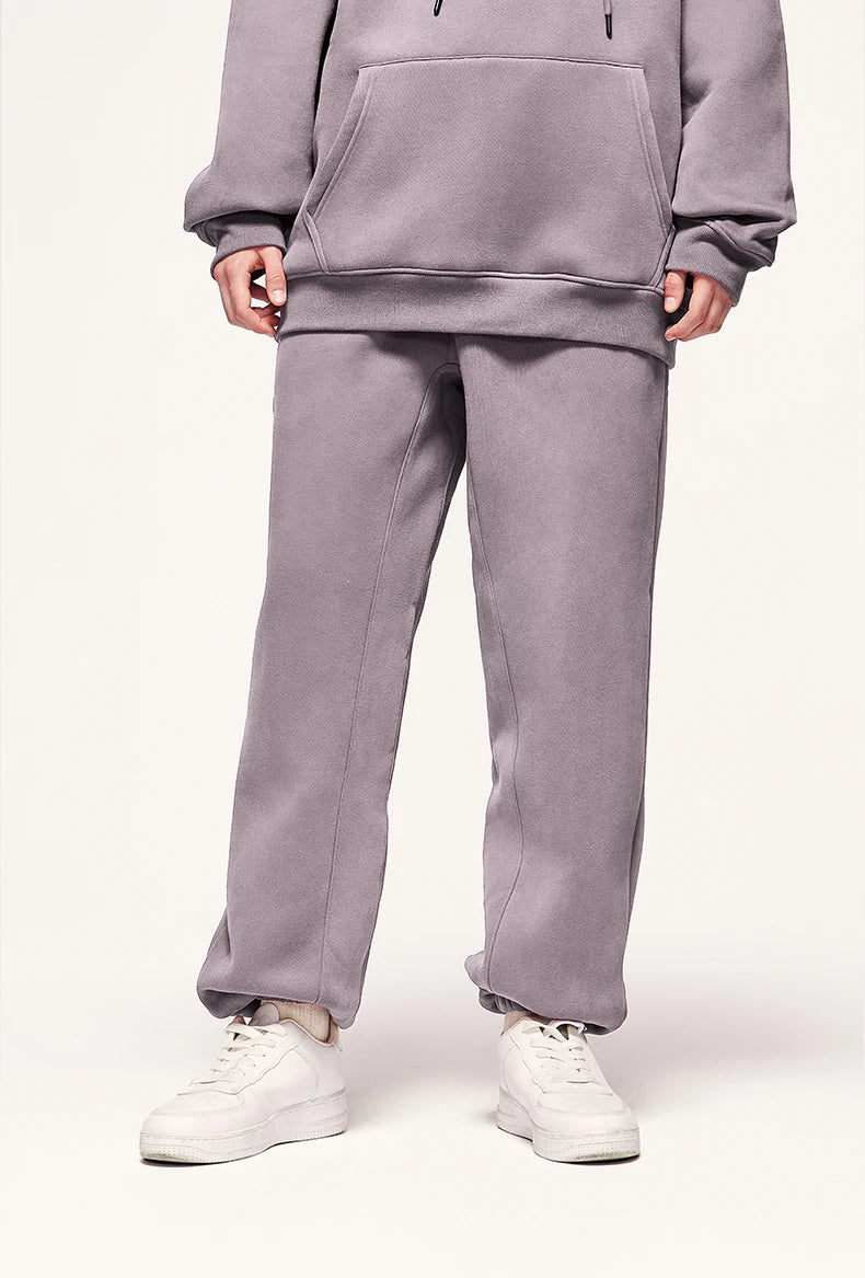 Unisex 350gsm Thick Velvet Tracksuit Matching Fleece Sweatpants Set