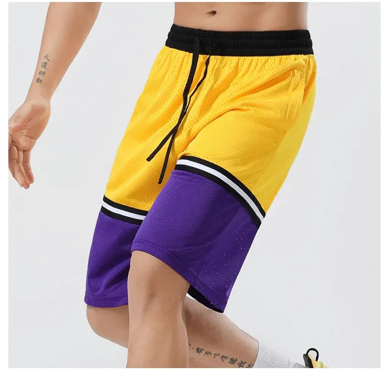 Men's Gym Casual Quick Dry Basketball Football Sweatpants Running Sports Pants Breathable Fitness Jogging Shorts