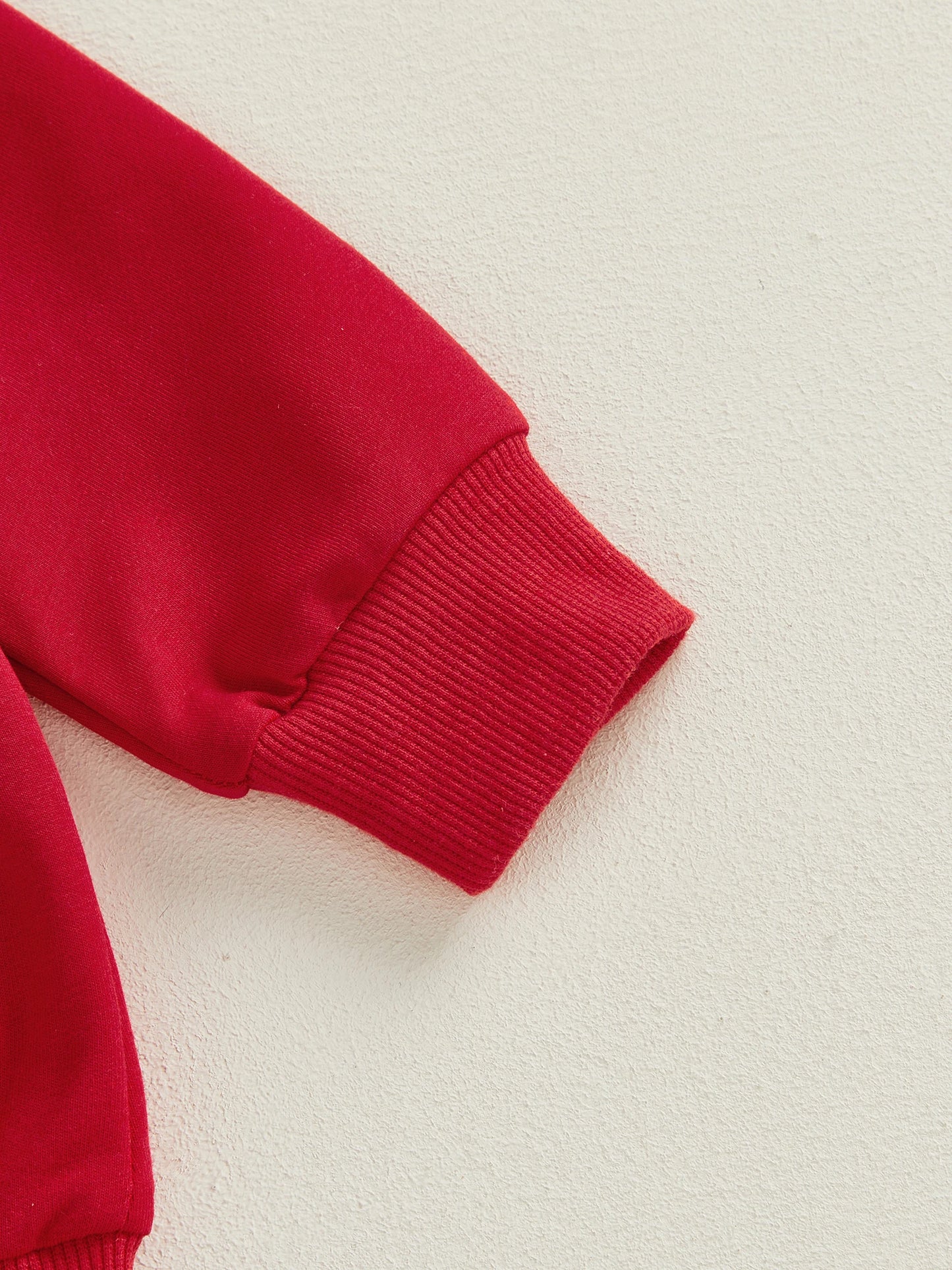 Valentine's Day Baby Boys Outfit Set - Heart Embroidery Sweatshirt & Stripe Pants