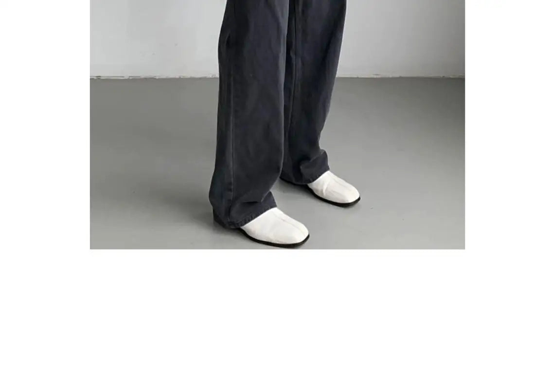 Men's High-Waisted Straight Jeans - Loose Wide Leg